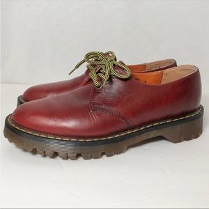 Vintage 90s Dr. Martens Oxfords Oxblood 3 Eye Shoes Air Cushion Soles
